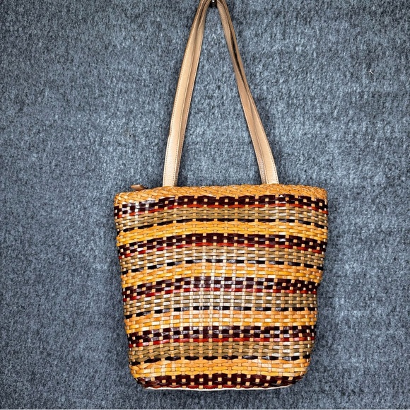 Fossil Woven Leather Y2K Mini Handbag Shoulder Bag‎ Basketweave Boho 75082 - Picture 1 of 9